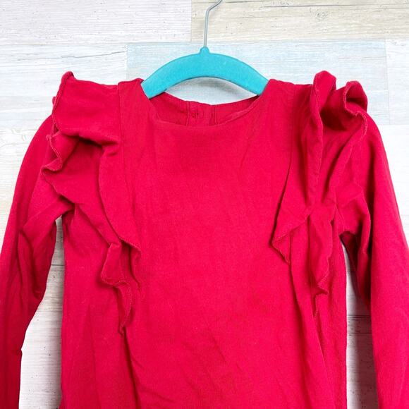 Ralph Lauren Ruffle Drop Waist Dress Red Jersey Knit Toddler Girl 18M 18 Months - Picture 2 of 10